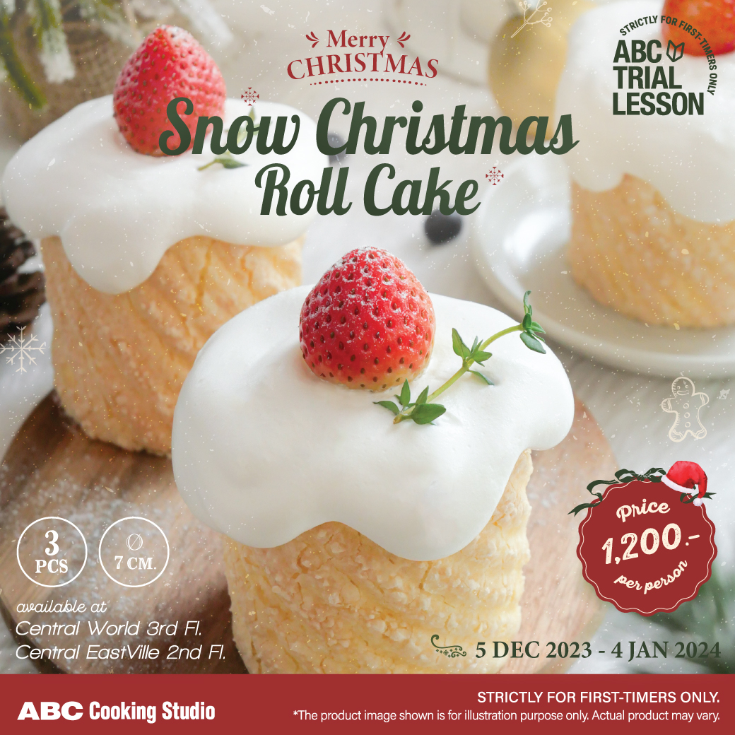 Trial Snow Christmas Roll Cake ABC Cooking